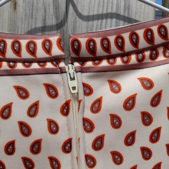 Vintage 60s 70s Dress Paisley Brown Orange Retro 40" Bust 36" Waist - Picture 13 of 15